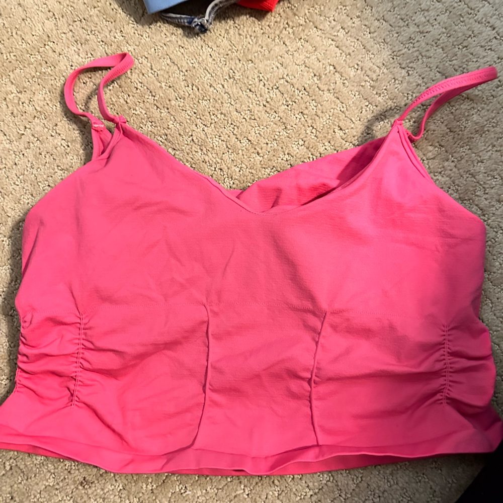 Free people ruched tank. Hot pink. Size XL.